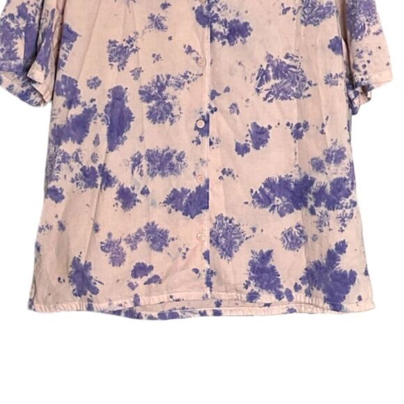 🌺 BP Nordstrom Tie Dye Pink & Purple Oversized Soft Button Down Shirt Size L NWT - Picture 5 of 11